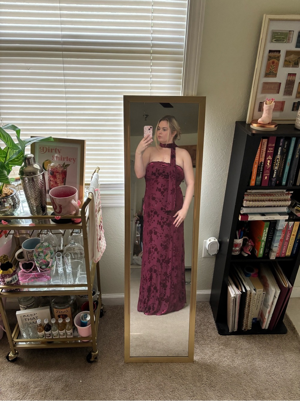 Trixxi Maxi Dress in Burgundy & Black Size XL Like New